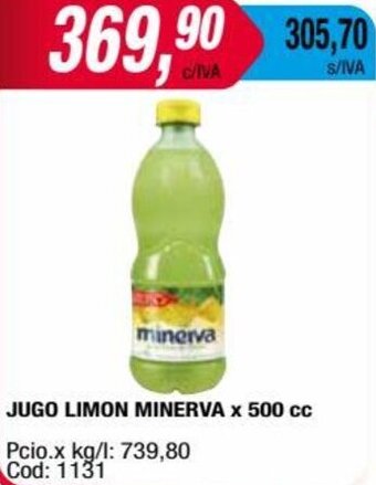 Maxiconsumo JUGO LIMON MINERVA x 500 cc oferta