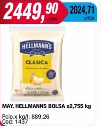 Maxiconsumo MAY  HELLMANNS BOLSA x2,755 kg oferta