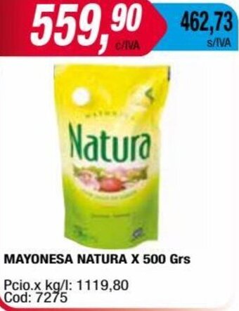 Maxiconsumo MAYONESA NATURA X 500 Grs oferta