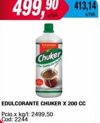 Maxiconsumo EDULCORANTE CHUKER X 200 CC oferta