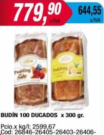 Maxiconsumo BUDÍN 100 DUCADOS x 300 gr oferta