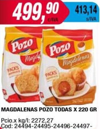 Maxiconsumo MAGDALENAS POZO TODAS X 220 GR oferta