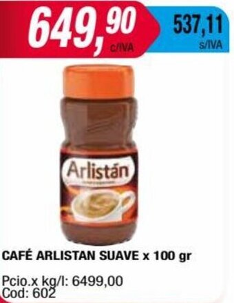 Maxiconsumo CAFÉ ARLISTAN SUAVE x 100 gr oferta