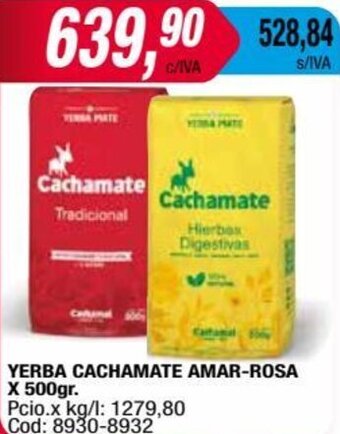 Maxiconsumo YERBA CACHAMATE AMARROSA X 500gr oferta