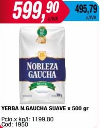 Maxiconsumo YERBA N.GAUCHA SUAVE x 500 gr oferta