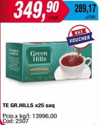 Maxiconsumo TE GREEN HILLS x 25 saq oferta