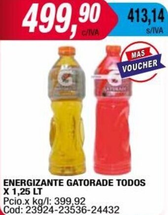 Maxiconsumo ENERGIZANTE GATORADE TODOS X 1,25 LT oferta