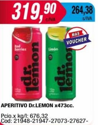 Maxiconsumo APERITIVO Dr.LEMON x 473cc oferta