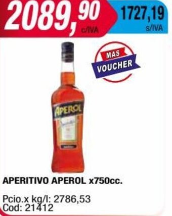 Maxiconsumo APERITIVO APEROL x 750cc oferta