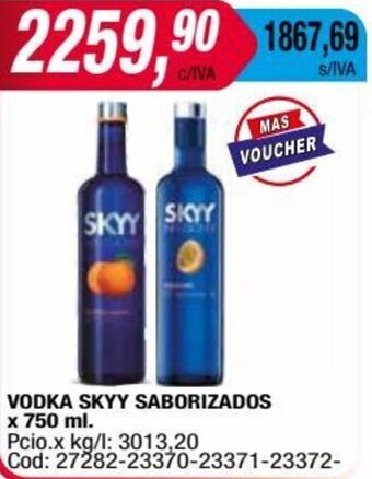Maxiconsumo VODKA SKYY SABORIZADOS x 750 ml oferta