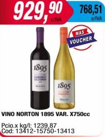 Maxiconsumo VINO NORTON 1895 VAR. X750cc oferta