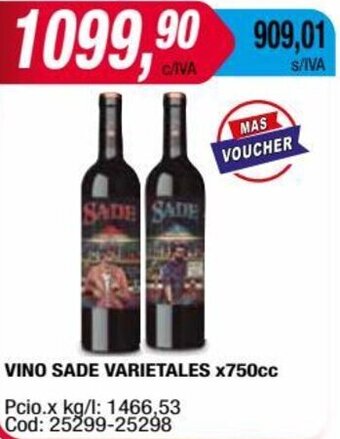 Maxiconsumo VINO SADE VARIETALES x750cc oferta