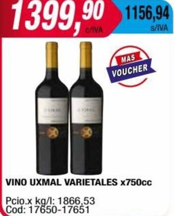 Maxiconsumo VINO UXMAL VARIETALES x750cc oferta