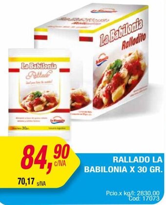 Maxiconsumo RALLADO LA BABILONIA X 30 GR oferta