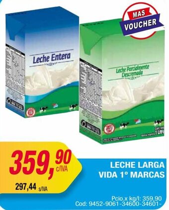 Maxiconsumo LECHE LARGA VIDA 1º MARCAS oferta