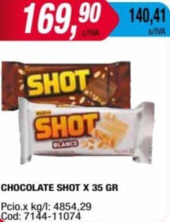 Maxiconsumo CHOCOLATE SHOT X 35 GR oferta