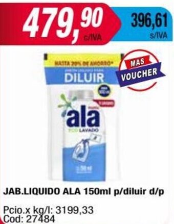 Maxiconsumo JAB.LIQUIDO ALA 150ml p/diluir d/p oferta