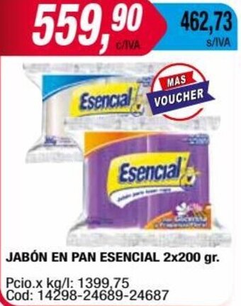 Maxiconsumo JABÓN EN PAN ESENCIAL 2x200 gr oferta