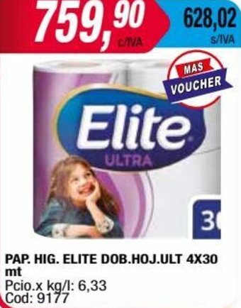Maxiconsumo PAP. HIG. ELITE DOB.HOJ.ULT 4X30 mt oferta