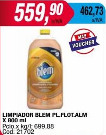 Maxiconsumo LIMPIADOR BLEM PL.FLOT.ALM X 800 ml oferta