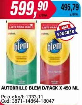 Maxiconsumo AUTOBRILLO BLEM D/PACK X 450 ML oferta