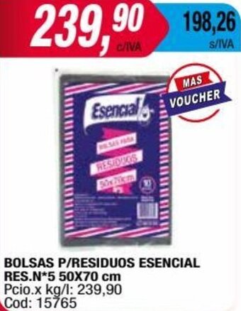 Maxiconsumo BOLSAS P/RESIDUOS ESENCIAL 50X70 cm oferta