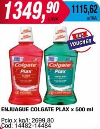 Maxiconsumo ENJUAGUE COLGATE PLAX x 500 ml oferta