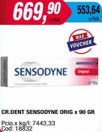 Maxiconsumo CR.DENT SENSODYNE ORIG x 90 GR oferta