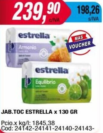 Maxiconsumo JAB.TOC ESTRELLA x 130 GR oferta
