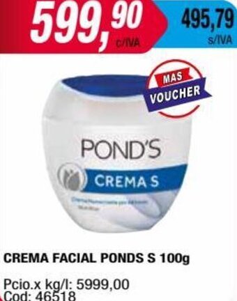 Maxiconsumo CREMA FACIAL PONDS S 100g oferta
