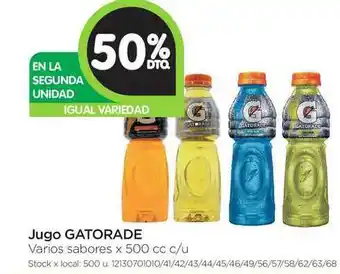 Jumbo Gatorade Jugo x 500cc c/u oferta