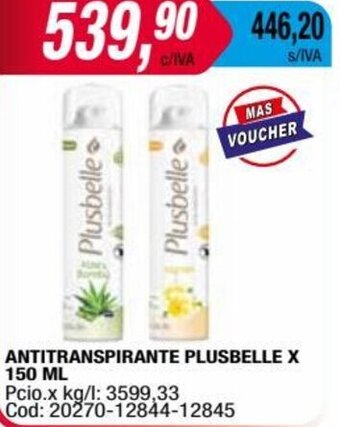 Maxiconsumo ANTITRANSPIRANTE PLUSBELLE X 150ml oferta
