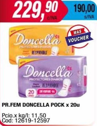 Maxiconsumo PR.FEM DONCELLA POCK x 20u oferta