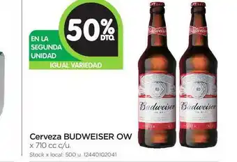 Jumbo Budweiser Ow Cerveza x 710 cc c/u oferta