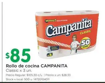 Jumbo Campanita Rollo de cocina x 3 un. oferta