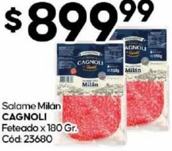Diarco CAGNOLI Salame Milan Feteado x 180 Gr oferta