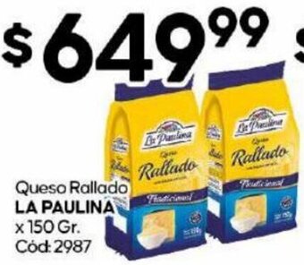 Diarco LA PAULINA  Queso Rallado x 150gr oferta