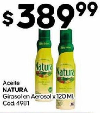 Diarco Aceite NATURA Girasol en Aerosol x 120ML oferta