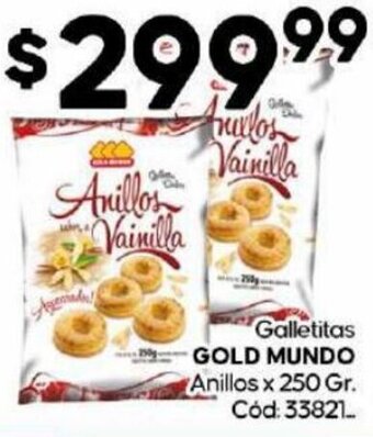 Diarco GOLD MUNDO Galletitas Anillos x 250 Gr oferta