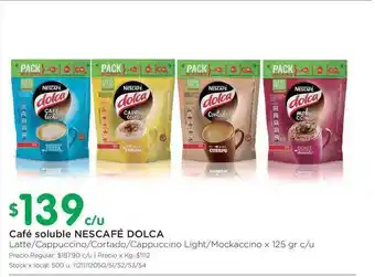 Jumbo Nescafé Dolca Café soluble x 125gr c/u oferta