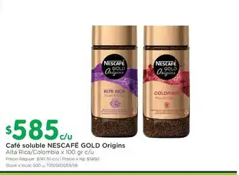 Jumbo Nescafé Gold Origins Café soluble x 100gr c/u oferta