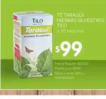 Jumbo Té Taragüi Hierbas Silvestres Tilo x 25 saquitos oferta