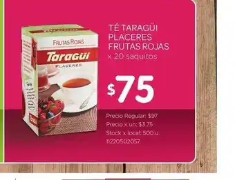 Jumbo Té Taragüi Placeres Frutas Rojas x 20 saquitos oferta