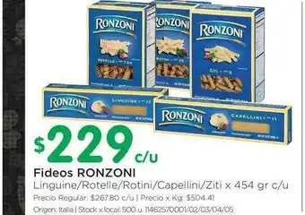 Jumbo Ronzoni Fideos x 454gr c/u oferta