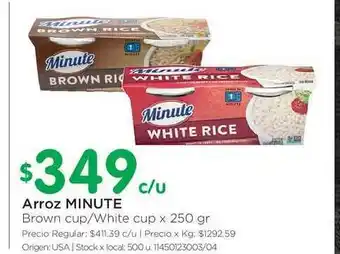 Jumbo Minute Arroz Brown cup/White cup x 250gr oferta