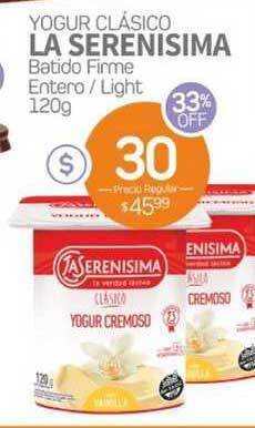 Alvear La Serenisima Yogur Clásico Batido Firme Entero / Light 120g oferta