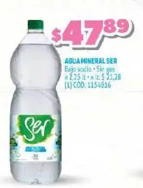 Makro Ser Agua Mineral Bajo sodio / Sin gas x 2,25 lt oferta