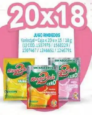 Makro Rindedos Jugo Caja x 20u x 15 / 18g oferta