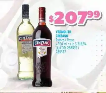 Makro Cinzano Vermouth Bianco / Rosso x 950ml oferta
