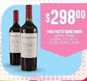 Makro Nieto Senetiner Vino Cabernet / Malbec x 750ml oferta
